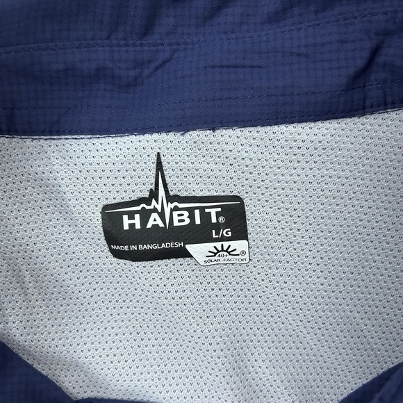Habit‎ Shirt Mens Large Blue Performance Fishing Lightweight Roll Tab Outdoor - Picture 4 of 14